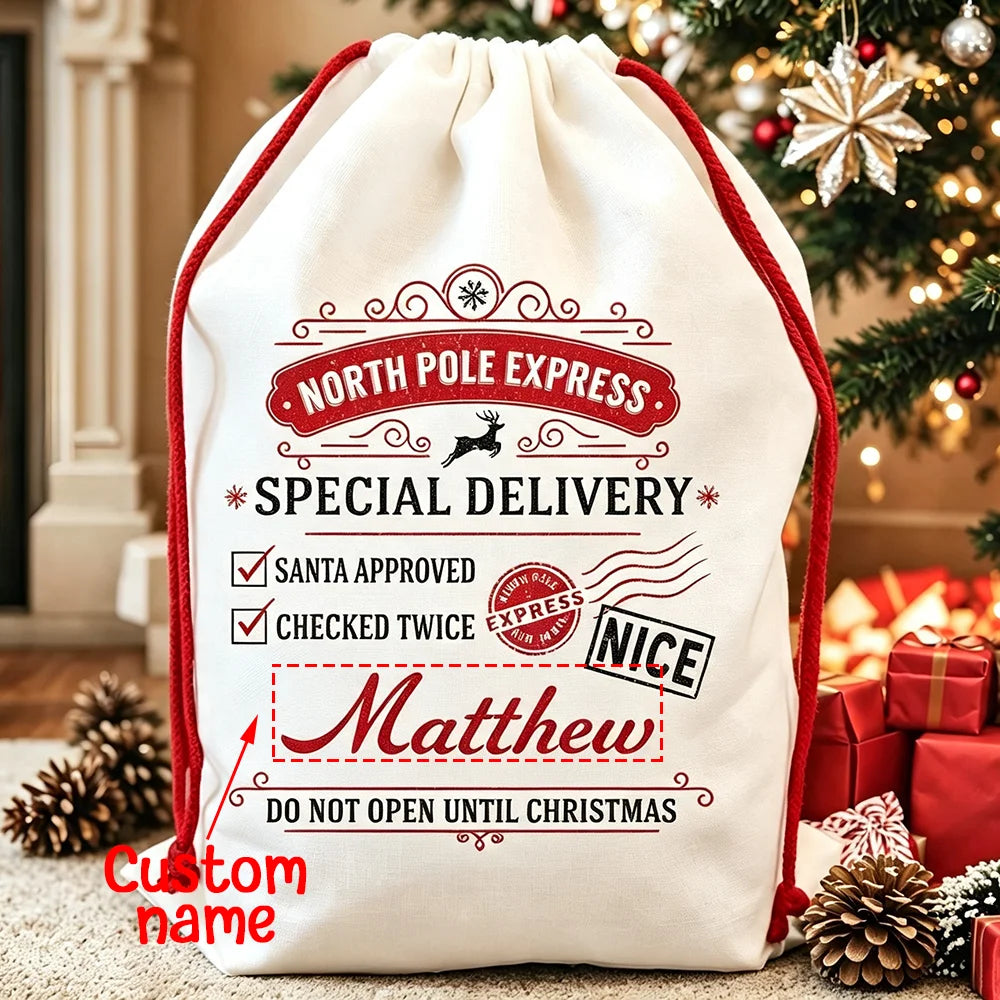 Personalised Special Delivery Santa Sack