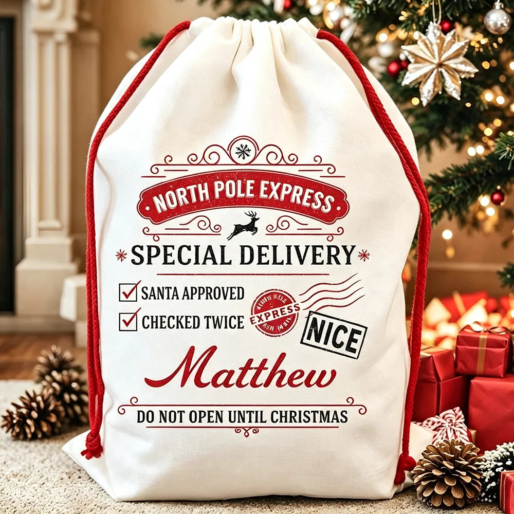 Personalised Special Delivery Santa Sack
