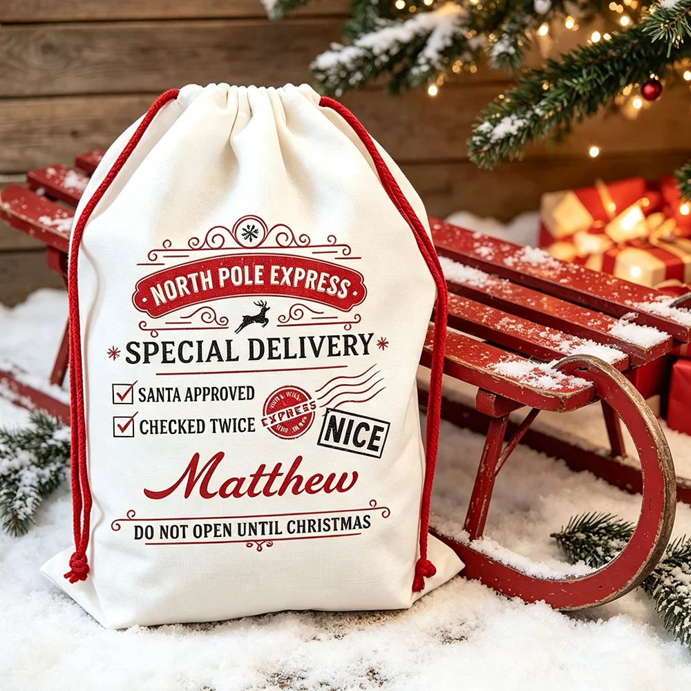 Personalised Special Delivery Santa Sack