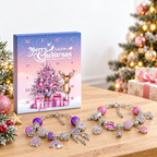 DIY charm jewellery calendar and bracelets in a bright Christmas scene