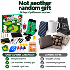 Golf advent calendar with 24 golf-themed surprises compared with generic gifts