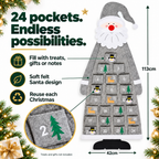 Grey Santa felt advent calendar – features