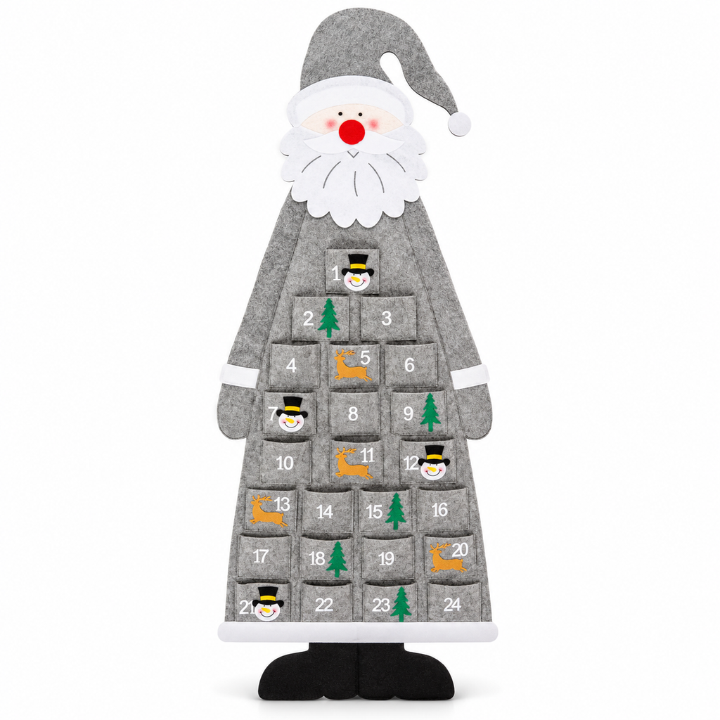 Grey Santa felt advent calendar – hero