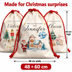 Personalised Christmas Santa Sack – Nutcracker & Animal Designs – dimensions