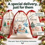 Personalised Christmas Santa Sack – Nutcracker & Animal Designs – features