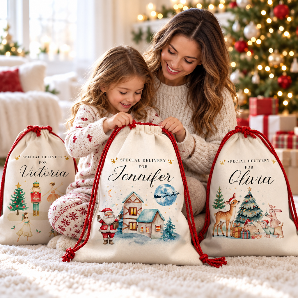 Personalised Christmas Santa Sack – Nutcracker & Animal Designs – lifestyle