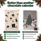 Personalised name advent calendar compared with a chocolate advent calendar