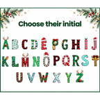 Choose their initial – Christmas alphabet designs for personalised Santa Sack