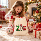Personalised festive name Santa sack - lifestyle