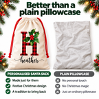 Personalised holly initial Santa sack - comparison