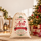Personalised north pole Santa sack - christmas scene