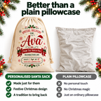Personalised north pole Santa sack - comparison