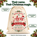 Personalised north pole Santa sack - features