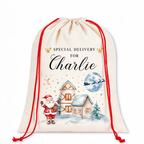 Personalised Santa sack – santa design, clean image