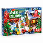 24-Day Toy Car Advent Calendar box at a slight angle on a white background