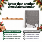 Wooden Star Calendar compared with a chocolate advent calendar