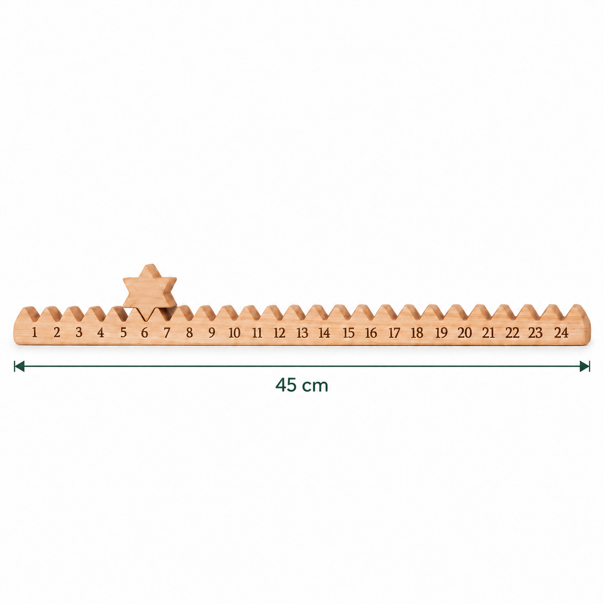 Wooden Star Calendar with 45 cm length shown