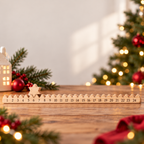 Wooden Star Calendar in a Christmas tabletop scene
